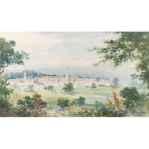 121 - Frank Watson Wood (British, 1862-1953) - Britannia Royal Naval College Dartmouth - Watercolour - 30 ... 