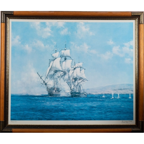 133 - After Montague Dawson (1890-1973) 'The Smoke of Battle. The Gallant Speedy' framed print 61 x 76cm, ... 