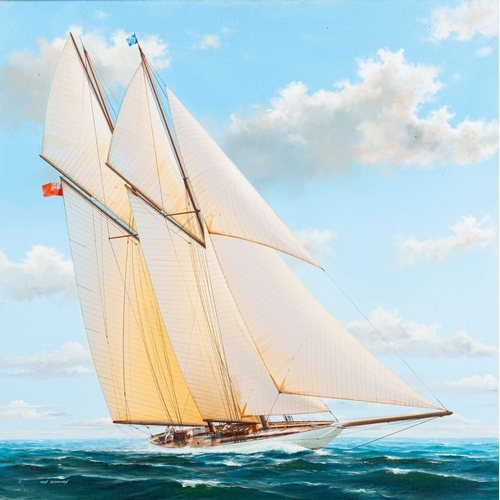 136 - Ivan Berryman ( British 1958-) 'The Meteor. Vintage racing schooner' oil on canvas, signed lower rig... 