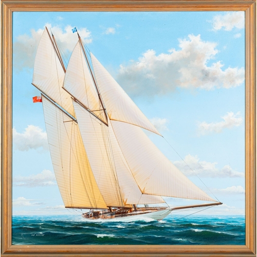 136 - Ivan Berryman ( British 1958-) 'The Meteor. Vintage racing schooner' oil on canvas, signed lower rig... 