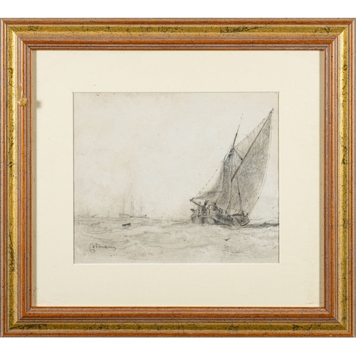 139 - Attributed to John Sell Cotman (British, 1782-1842) - Study of a ship in full sail - Drawing - 18.5 ... 