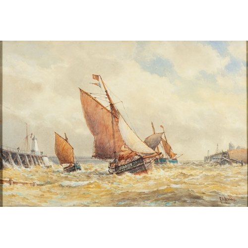 150 - Frederick James Aldridge (British 1850-1933) - Ships at sea - Watercolour - 36 x 53cm - Signed lower... 