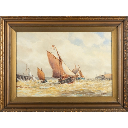 150 - Frederick James Aldridge (British 1850-1933) - Ships at sea - Watercolour - 36 x 53cm - Signed lower... 