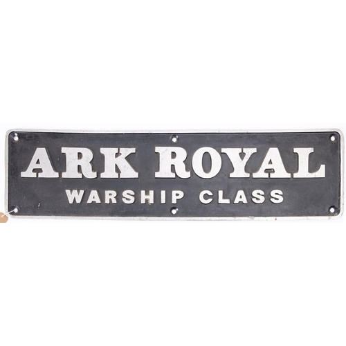 209 - A Newton Replica aluminium ship's nameplate 'Ark Royal Warship Class',  27 x 100cm.