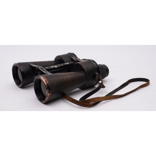 235 - A pair of WWII Kriegsmarine 7x50H binoculars, maker Carl Zeiss, Jena,  the main tubes retaining  bla... 