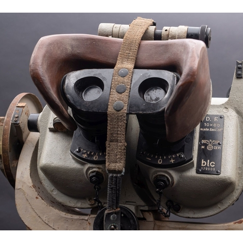 260 - A rare pair of WWII Kriegsmarine 10x 80 bridge binoculars, maker Carl Zeiss Military Division, the b... 