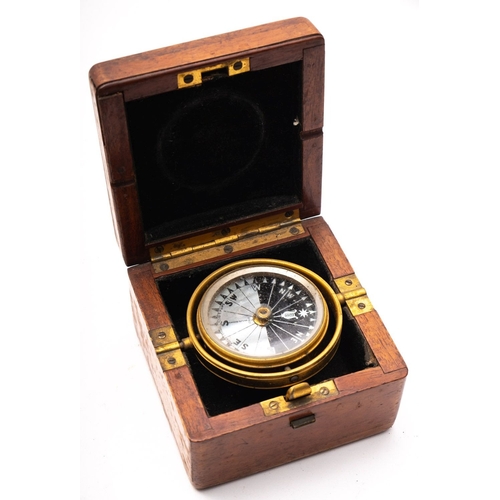 271 - A late 19th/early 20th century  mahogany cased compass, maker Smith & Beck, London, the 2 inch paint... 