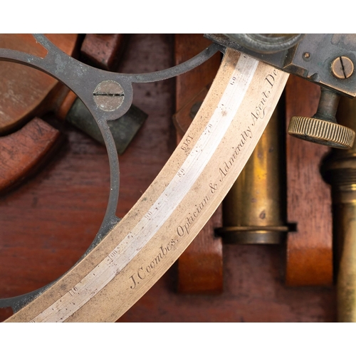 279A - A late 19th century 9 inch radius vernier sextant, maker J. Coombes, Devonport, serial number '6151'... 