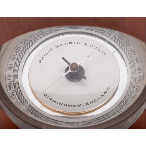 288 - A mahogany galvanometer, maker 'Philip Harris & Co, London', 24cm high.