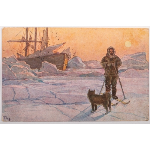 292 - Of Arctic and Amundsen interest. A 1924 Drift Voyage postcard, printed by Eneret Mittet & Co,with an... 