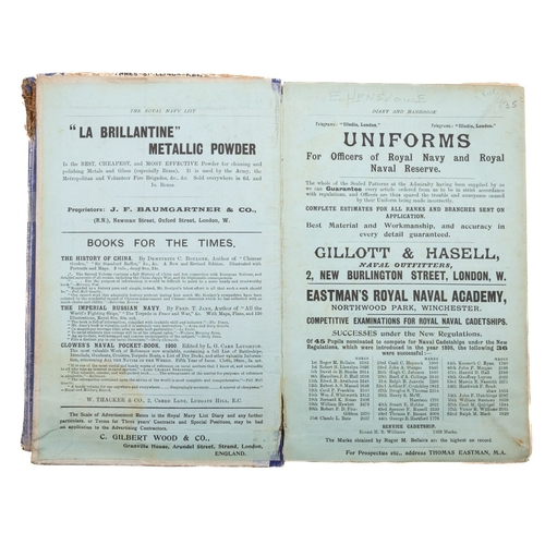 315 - Two Edwardian Royal Navy List & Naval Handbooks for Lt E Henslow, HMS 'Charbdis' circa 1901-02: and ... 