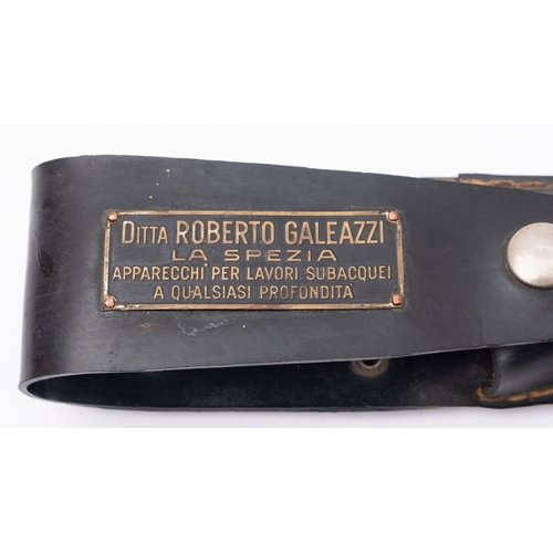 322 - Galeazzi, Italy, Combination Diver's knife. Straight flat blade with single edge and concave sawback... 