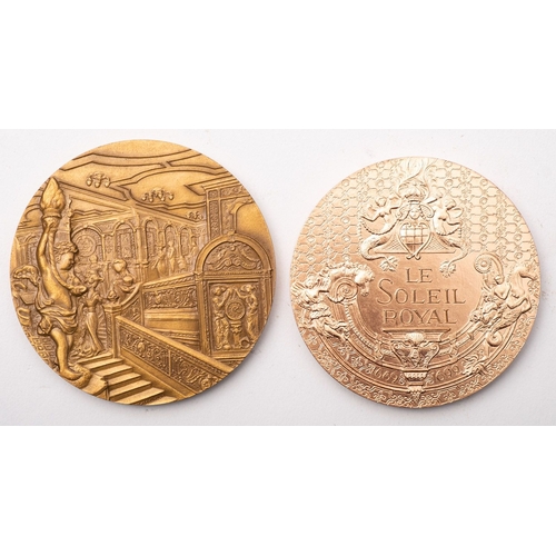 34 - After G Gondard. A  'Titanic 1912' circular bronze medallion, obverse with ship portrait, reverse wi... 