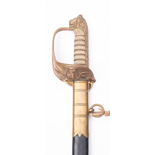 340 - A George V Royal Navy regulation pattern officer's sword, by J.Gieve & Sons, London, the single edge... 