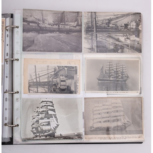 348 - Two albums of maritime postcards and related images of sailing ships, various publishers and dates (... 