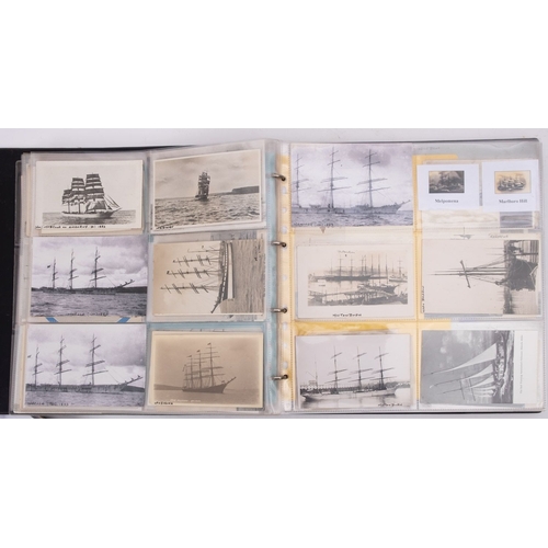 348 - Two albums of maritime postcards and related images of sailing ships, various publishers and dates (... 