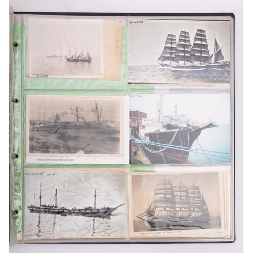 348 - Two albums of maritime postcards and related images of sailing ships, various publishers and dates (... 