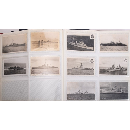 356 - A good collection of early 20th century Royal Navy and maritime postcards in three albums, comprisin... 