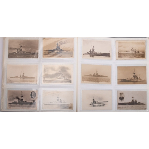 356 - A good collection of early 20th century Royal Navy and maritime postcards in three albums, comprisin... 