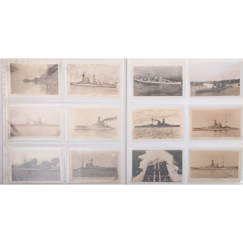 357 - A good collection of early 20th century Royal Navy and maritime postcards in three albums, comprisin... 