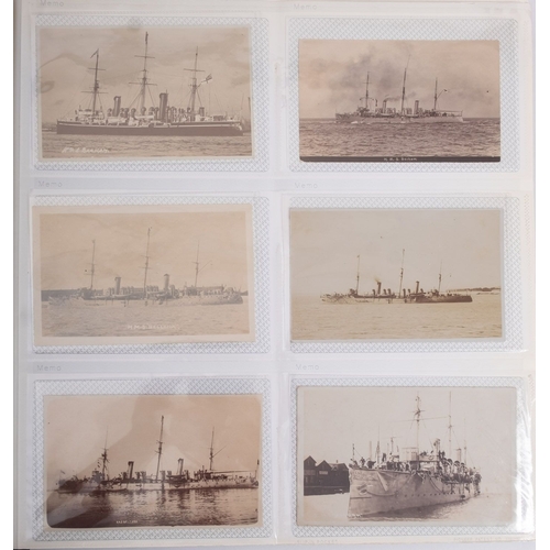 357 - A good collection of early 20th century Royal Navy and maritime postcards in three albums, comprisin... 