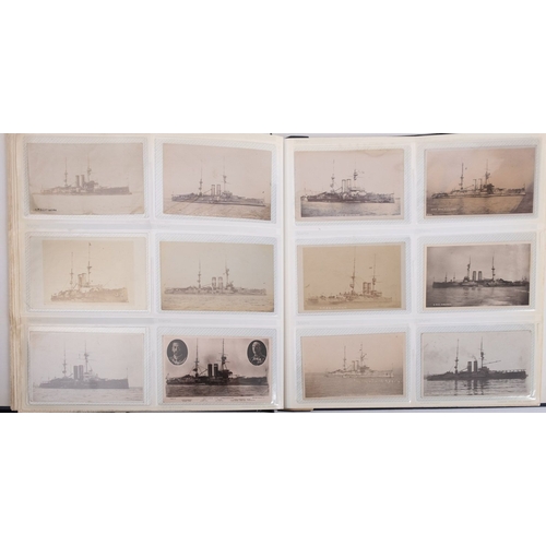 358 - A good collection of early 20th century Royal Navy and maritime postcards in three albums, comprisin... 