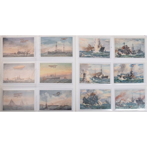 359 - A good collection of early 20th century Royal Navy and maritime postcards in three albums, comprisin... 