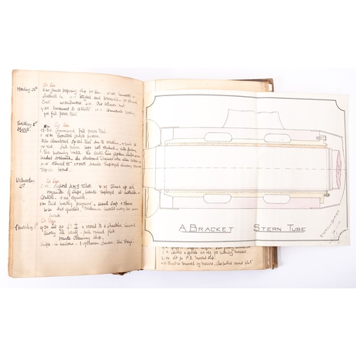 383 - An early 20th century Royal Naval Journal and Log book for  R M W Greiffenhagen RN, aboard HMS 'Comm... 