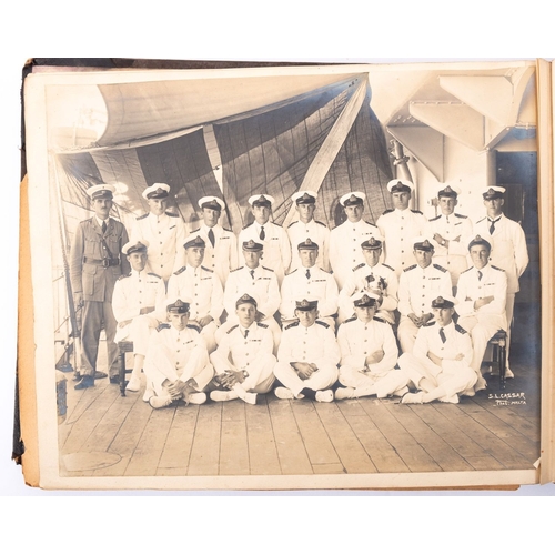 384 - The early 20th century midshipman's photograph album for R C Brown, circa 1907-1924, comprising phot... 