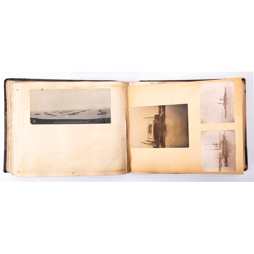 384 - The early 20th century midshipman's photograph album for R C Brown, circa 1907-1924, comprising phot... 