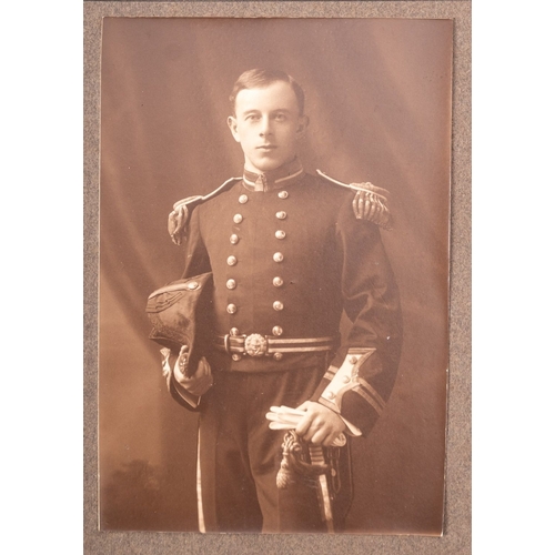 384 - The early 20th century midshipman's photograph album for R C Brown, circa 1907-1924, comprising phot... 