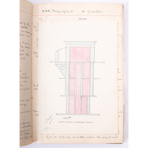 385 - A midshipman's journal and photograph album for E W Sinclair,HMS 'magnificent' and HMS 'Britannia' 1... 