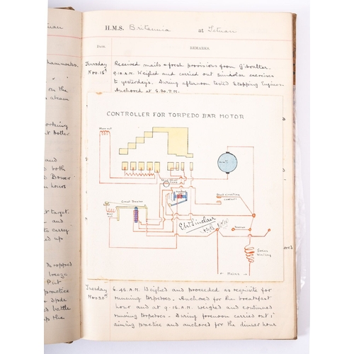 385 - A midshipman's journal and photograph album for E W Sinclair,HMS 'magnificent' and HMS 'Britannia' 1... 