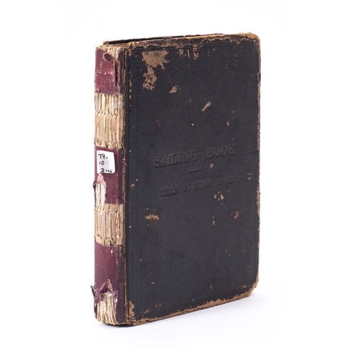 386 - A late 19th/ early 20th century sailing book,  with entries for twelve  ships, 'Misty Hall', 'Crofto... 