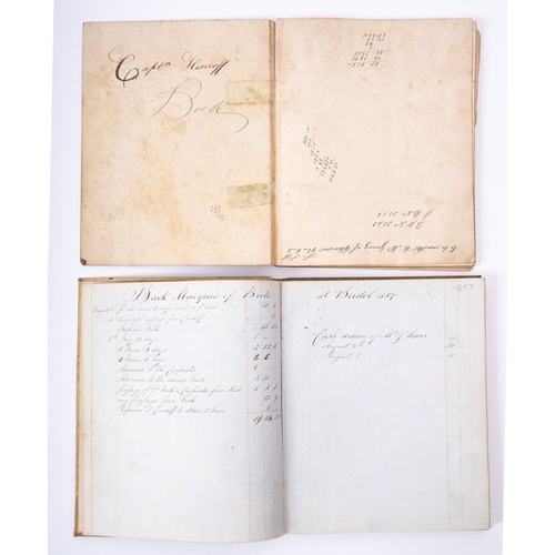 387 - A 19th century Record of Accounts Log book for the ship 'Emma Searle' 1845-1857 kept by 'Captain Hes... 