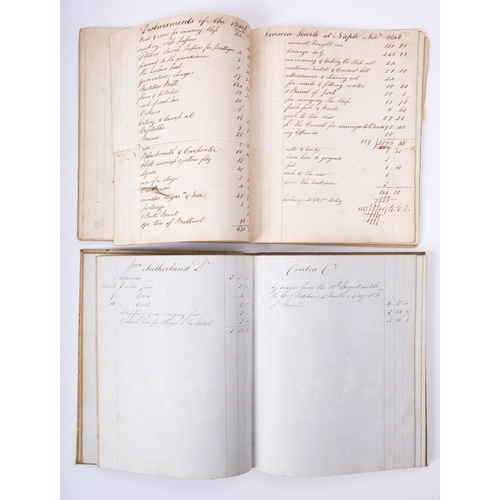 387 - A 19th century Record of Accounts Log book for the ship 'Emma Searle' 1845-1857 kept by 'Captain Hes... 