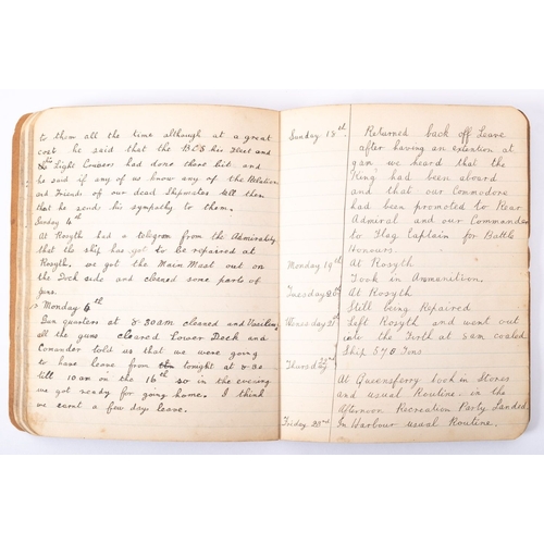 388 - Battle of Jutland. A WWI period midshipman's log book for the Royal Navy Town-class cruiser HMS 'Sou... 