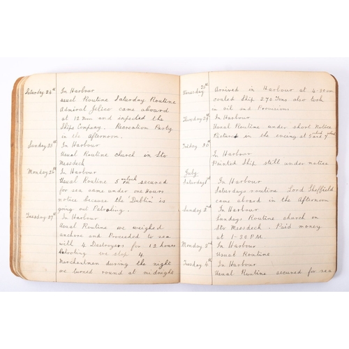 388 - Battle of Jutland. A WWI period midshipman's log book for the Royal Navy Town-class cruiser HMS 'Sou... 