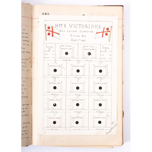 391 - A midshipman's log for the Royal Navy Majestic-class battleship HMS 'Victorious',  HMS 'Egmont' and ... 