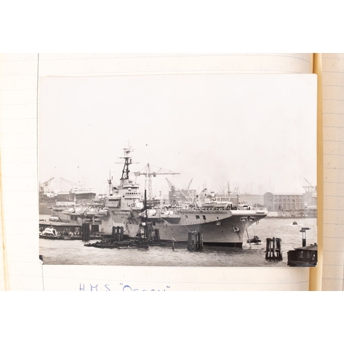 394 - A mid 20th century midshipman's  journal  for HMS ' Ocean' and HMS 'Magpie', kept by P F R Barnes, d... 