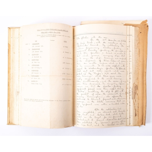 394 - A mid 20th century midshipman's  journal  for HMS ' Ocean' and HMS 'Magpie', kept by P F R Barnes, d... 