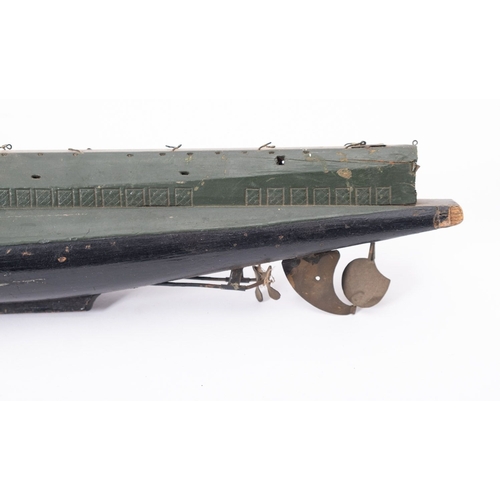 418 - A scratch built model of the Royal Navy Grampus-class mine-laying submarine HMS Rorqual, the conning... 