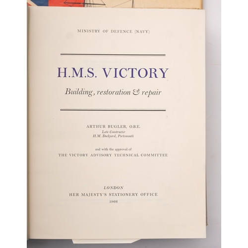 438 - H. M. S. VICTORY. Bugler, Arthur. H. M. S. Victory: Building, restoration & repair, HMSO 1966 first ... 