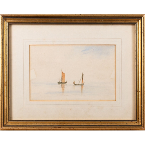 50 - British School, 19th Century Sailing vessels at sea and off the coast Four watercolours 11 x 17cm an... 