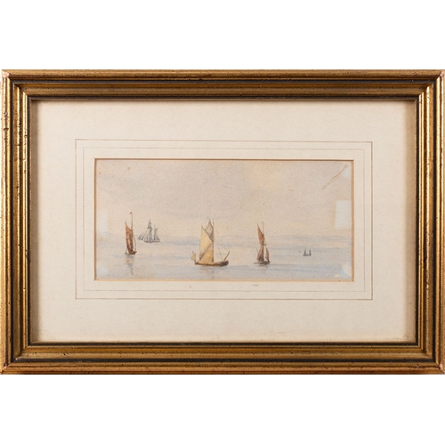 50 - British School, 19th Century Sailing vessels at sea and off the coast Four watercolours 11 x 17cm an... 