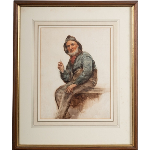 87 - James Whaite (British, 1881-1916) Study of a fisherman Watercolour 29.5 x 23cm