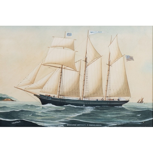 98 - T. S. Willard (19th Century) Brooklands Dartmouth. J. Creenan. Master Gouache and watercolour 42 x 6... 