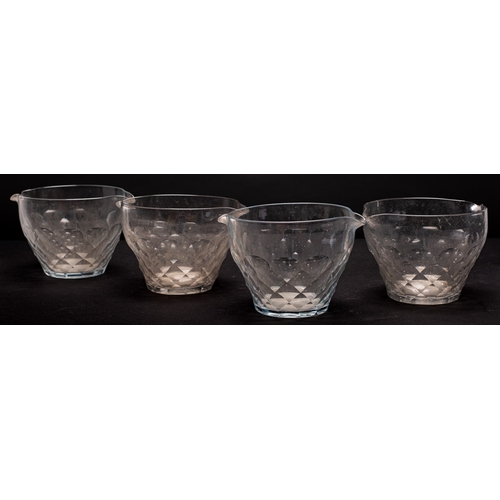 13 - A mixed lot of glassware including nine wine glass rinsers; a pair of mallet shaped decanters and st... 