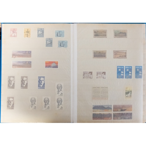 672 - An accumulation of stamps in thirteen albums with South Africa Homelands in mint blocks, thematic's.
