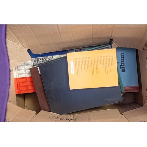 676 - A large accumulation of stamps and covers in albums, stockbooks and loose contained in four boxes wi... 